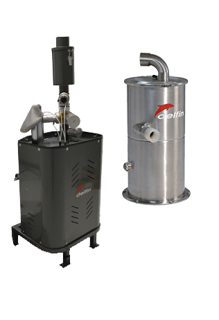 Electro-pneumatic conveyor system for transporting powders and grains over short distances - PRO280E with base